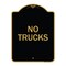 Signmission Designer Series Sign Driveway Sign No Trucks, Black & Gold Aluminum Sign, 18" x 24", BG-1824-24123 A-DES-BG-1824-24123 - alternate 1